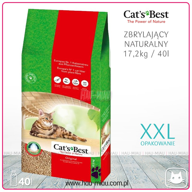Cat`s Best - Żwirek naturalny Orginal - Opakowanie XXL - 40 L / 17,2 kg Cat`s Best - Żwirek naturalny Orginal - Opakowanie XXL - 40 L / 17,2 kg