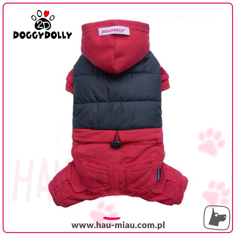 Doggy Dolly - Kombinezon sportowy - dres z kapturem - CZERWONY - S - 23-25 cm / 36-38 cm Doggy Dolly - Kombinezon sportowy - dres z kapturem - CZERWONY - S - 23-25 cm / 36-38 cm