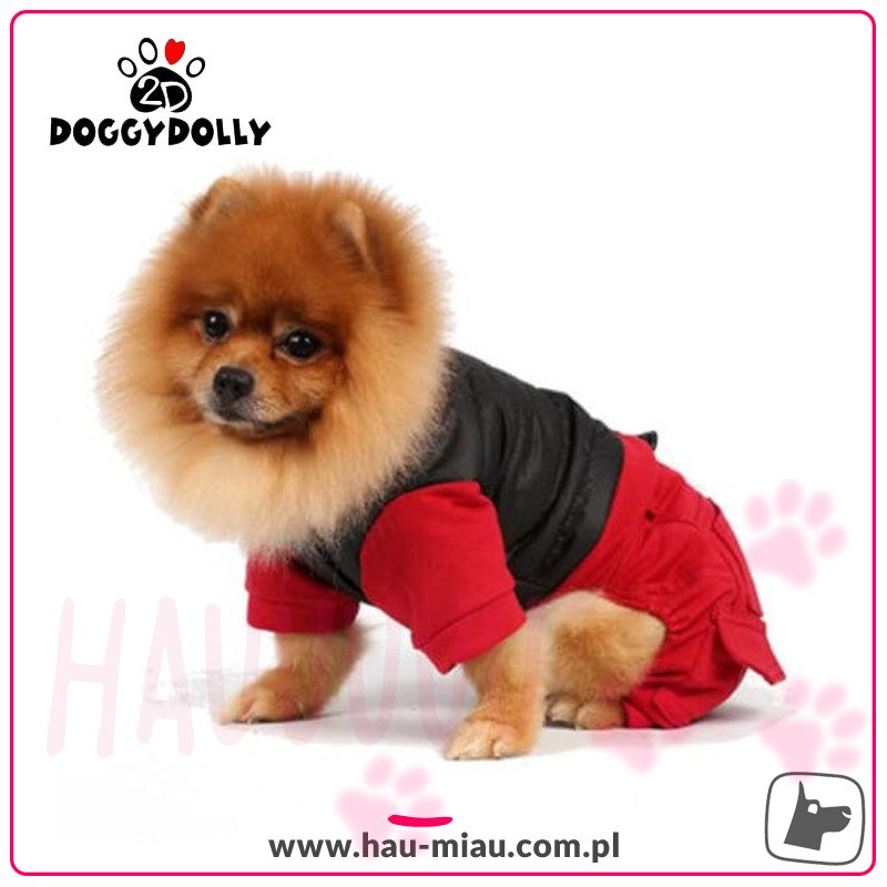 Doggy Dolly - Kombinezon sportowy - dres z kapturem - CZERWONY - S - 23-25 cm / 36-38 cm Doggy Dolly - Kombinezon sportowy - dres z kapturem - CZERWONY - S - 23-25 cm / 36-38 cm