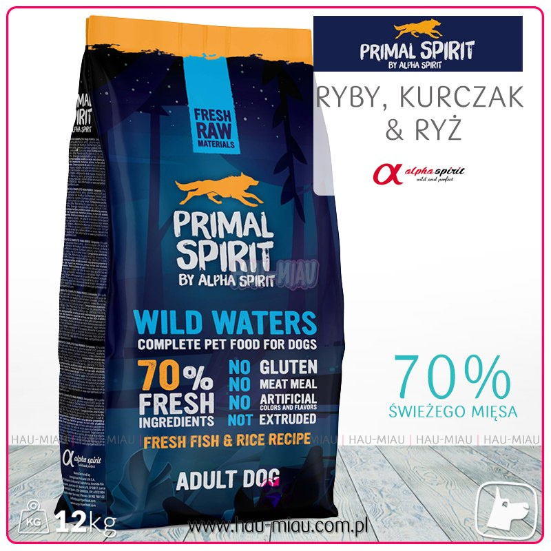 Primal Spirit - WILD WATERS - RYBY, KURCZAK & RYŻ - 12KG Primal Spirit - WILD WATERS - RYBY, KURCZAK & RYŻ - 12KG