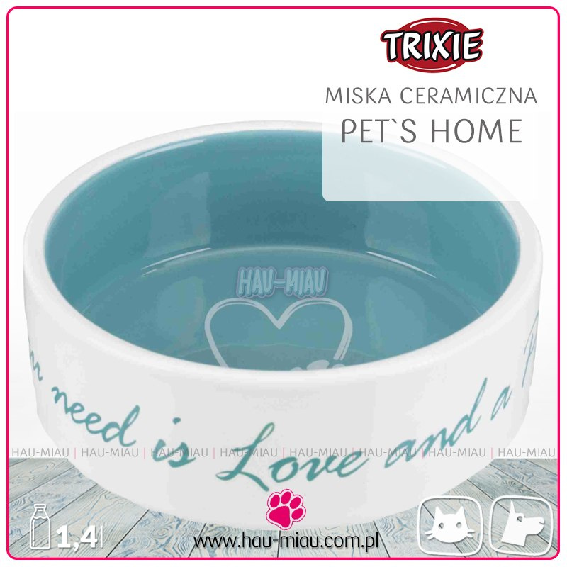 Trixie - Ceramiczna miska - KREMOWO / NIEBIESKA - 20cm / 1,4 L Trixie - Ceramiczna miska - KREMOWO / NIEBIESKA - 20cm / 1,4 L