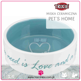 Trixie - Ceramiczna miska - KREMOWO / NIEBIESKA - 20cm / 1,4 L