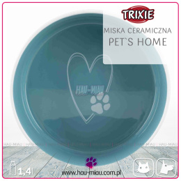Trixie - Ceramiczna miska - KREMOWO / NIEBIESKA - 20cm / 1,4 L