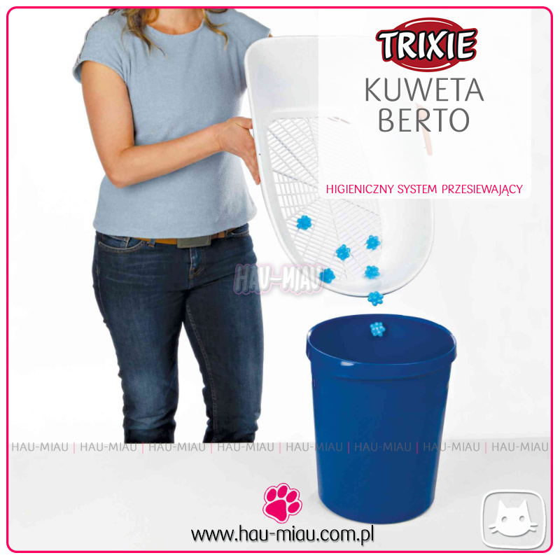 Trixie - Kuweta BERTO z higienicznym systemem przesiewającym - Niebieska Trixie - Kuweta BERTO z higienicznym systemem przesiewającym - Niebieska