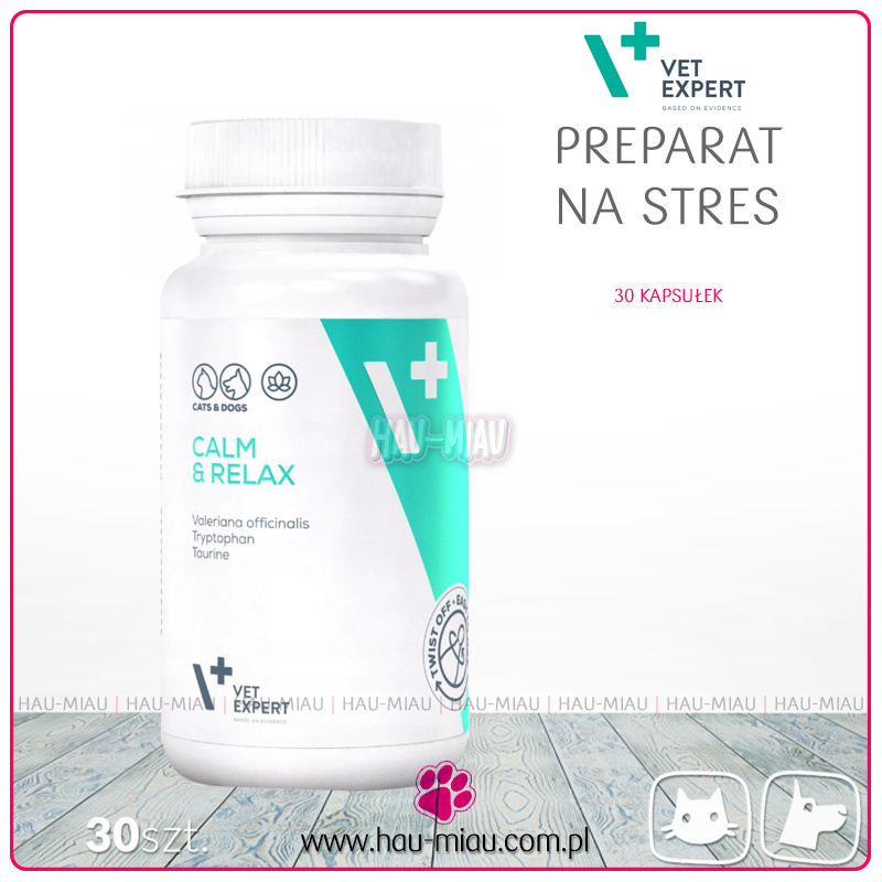 Vet Expert - Calm & Relaks - Preparat uspakajający na stres - 30 kapsułek Vet Expert - Calm & Relaks - Preparat uspakajający na stres - 30 kapsułek