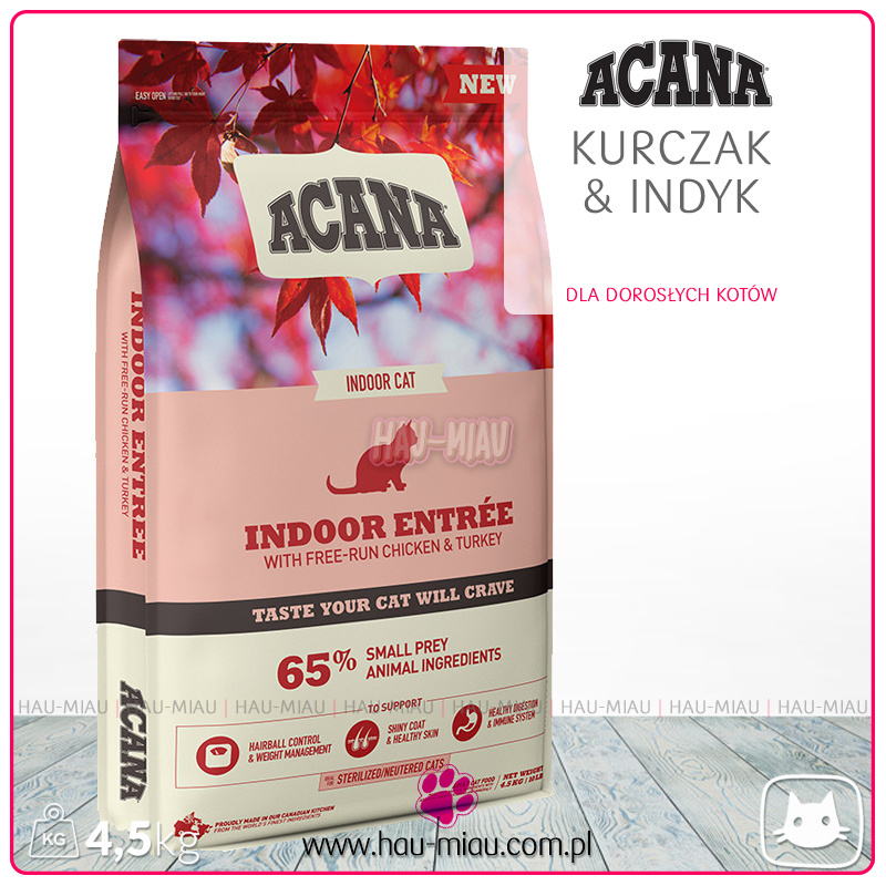 Acana - Indoor Entree - KURCZAK I INDYK - 4,5 KG Acana - Indoor Entree - KURCZAK I INDYK - 4,5 KG