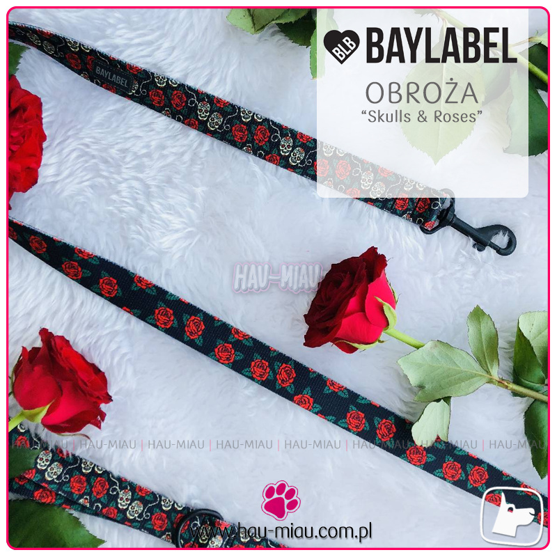 Baylabel - Smycz Przepinana 300 cm - Skulls & Roses - "S" Baylabel - Smycz Przepinana 300 cm - Skulls & Roses - "S"