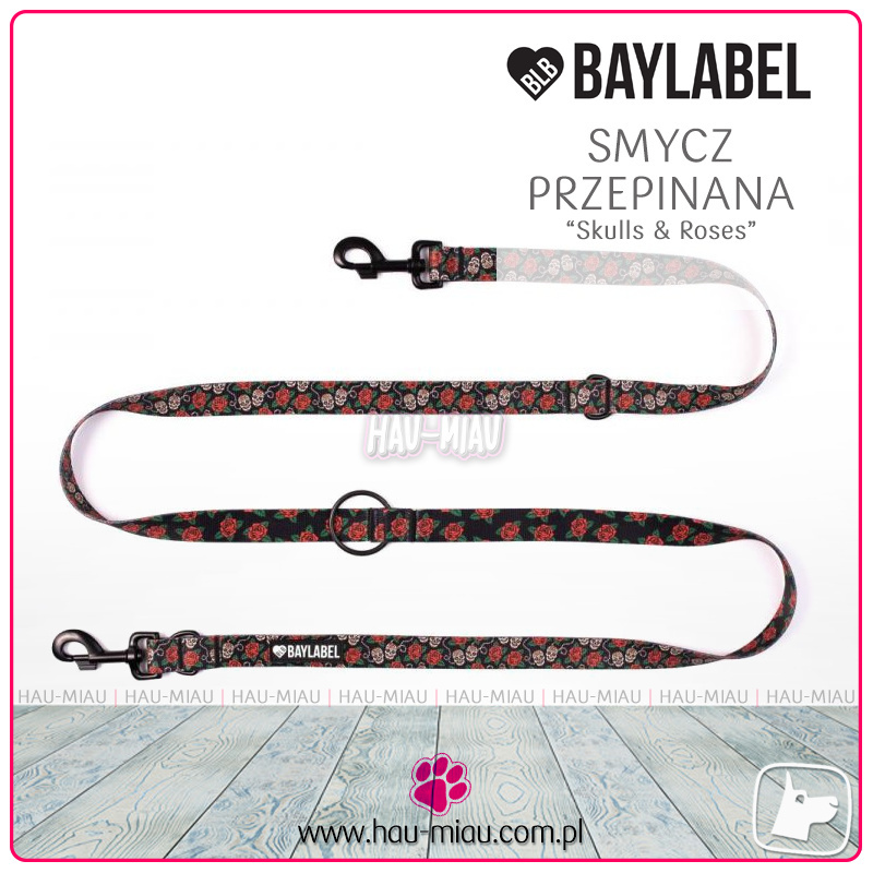 Baylabel - Smycz Przepinana 300 cm - Skulls & Roses - "S" Baylabel - Smycz Przepinana 300 cm - Skulls & Roses - "S"