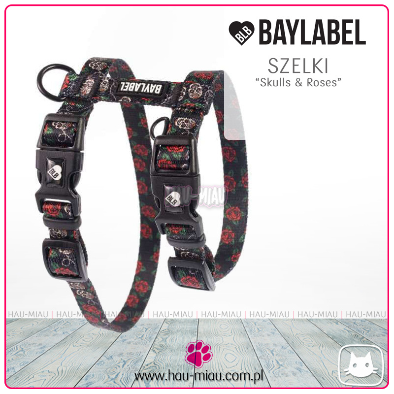 Baylabel - Szelki dla dorosłego kota - Skulls & Roses - "S" Baylabel - Szelki dla dorosłego kota - Skulls & Roses - "S"