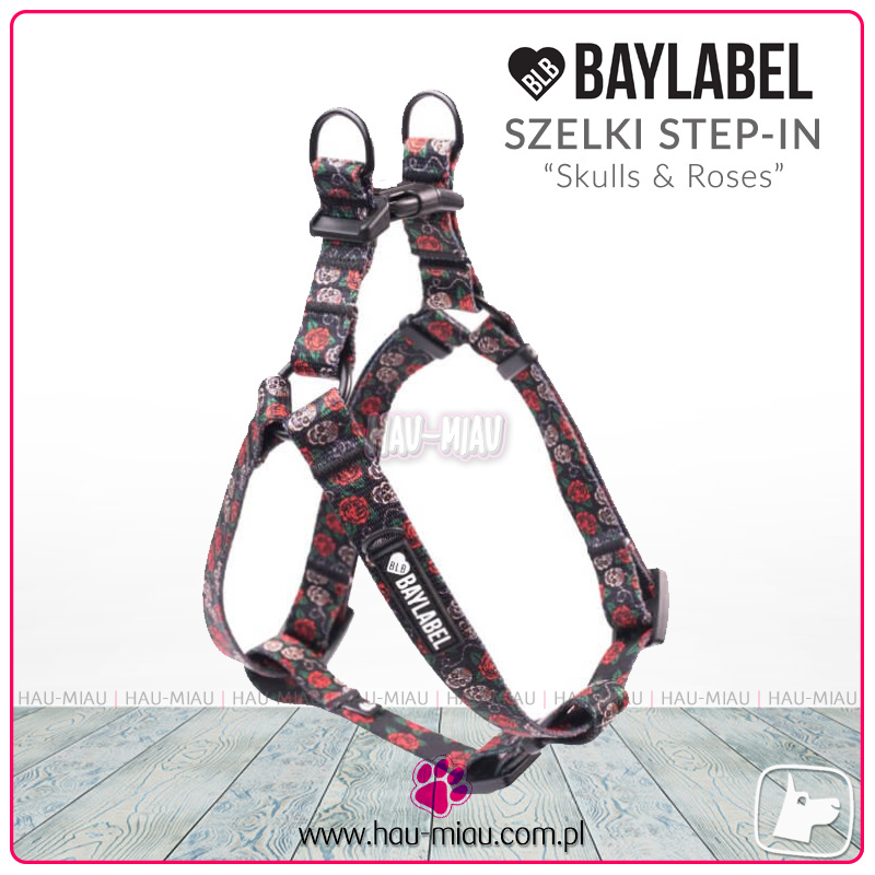 Baylabel - Szelki dla psa - Step-In Skulls & Roses - "L" Baylabel - Szelki dla psa - Step-In Skulls & Roses - "L"