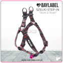 Baylabel - Szelki dla psa - Step-In Skulls & Roses - "S"