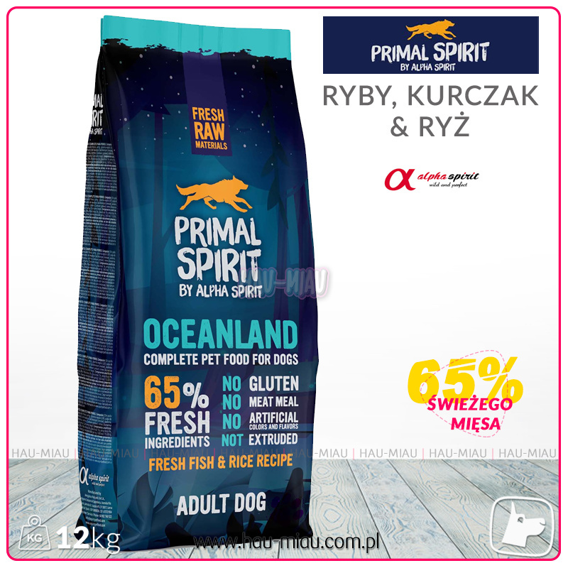 Primal Spirit - OCEANLAND - RYBY, KURCZAK & RYŻ - 12 KG Primal Spirit - OCEANLAND - RYBY, KURCZAK & RYŻ - 12 KG