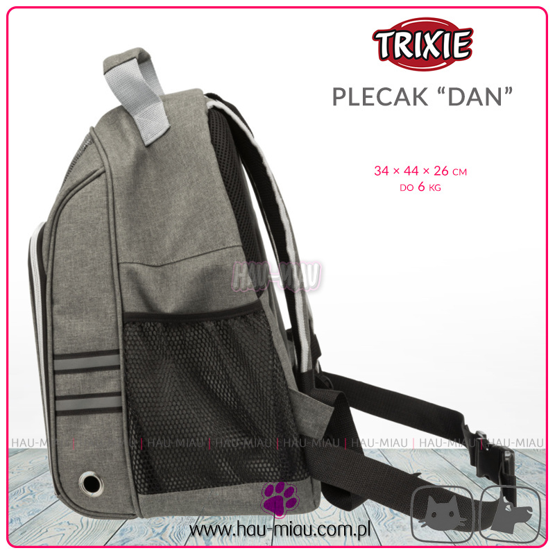 Trixie - Plecak transportowy / Nosidło - DAN - SZARY - 36 × 44 × 26 cm - do 6 kg