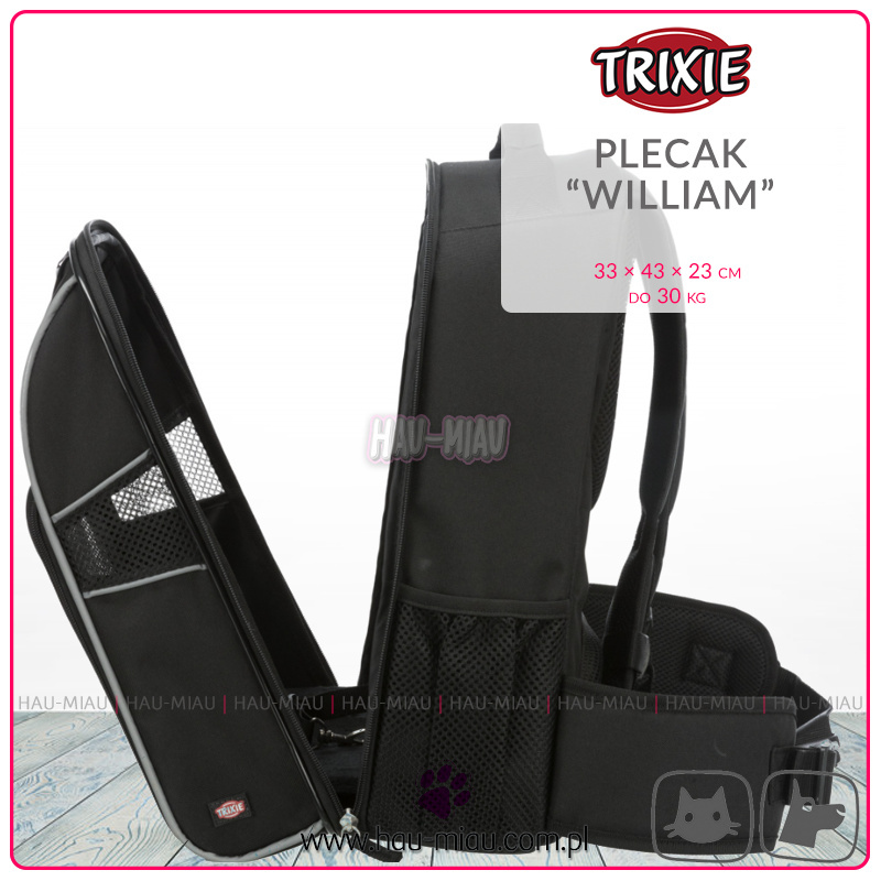 Trixie - Plecak transportowy / Nosidło - William - CZARNY - 33 × 43 × 23 cm - do 30 kg Trixie - Plecak transportowy / Nosidło - William - CZARNY - 33 × 43 × 23 cm - do 30 kg