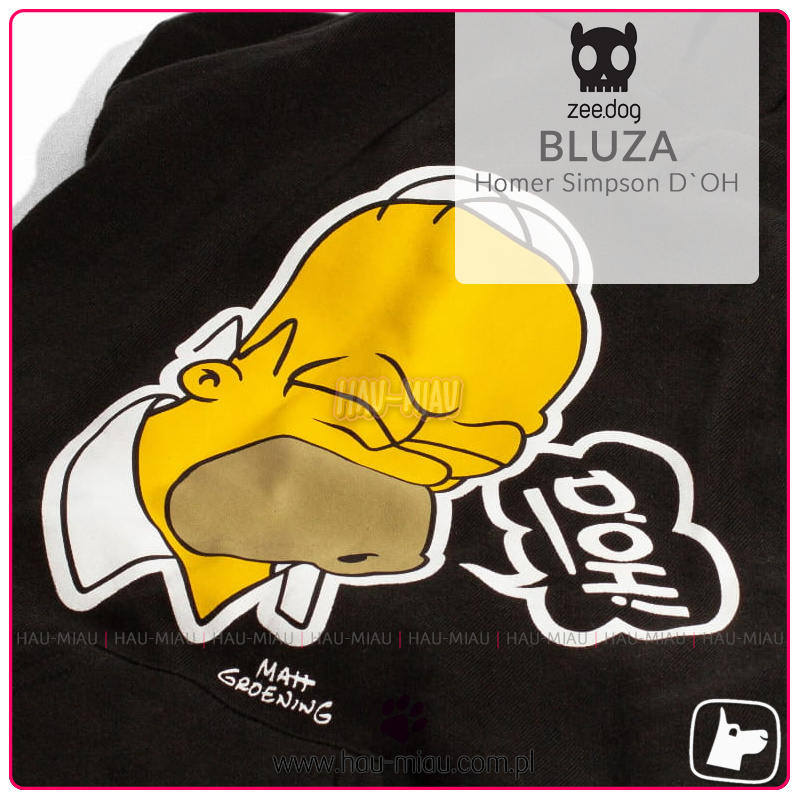 Zee.dog - Bluza z kapturem dla psa Homer Simpson D'OH - rozmiar L - 50 cm Zee.dog - Bluza z kapturem dla psa Homer Simpson D'OH - rozmiar L - 50 cm