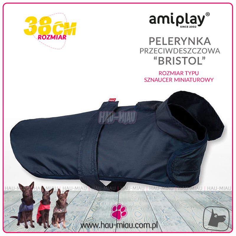 AmiPlay - Pelerynka / Płaszczyk przeciwdeszczowy - BRISTOL - Granatowy - rozmiar 38 cm AmiPlay - Pelerynka / Płaszczyk przeciwdeszczowy - BRISTOL - Granatowy - rozmiar 38 cm