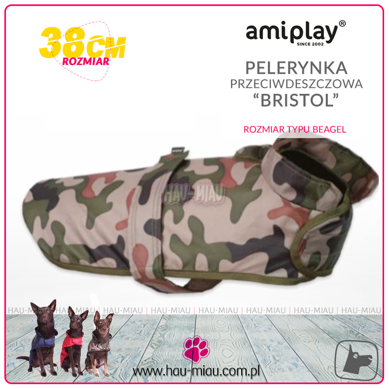 AmiPlay - Pelerynka / Płaszczyk przeciwdeszczowy - BRISTOL - Moro - rozmiar 38 cm AmiPlay - Pelerynka / Płaszczyk przeciwdeszczowy - BRISTOL - Moro - rozmiar 38 cm