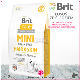 Brit Care - Mini Adult Grain Free Hair & Skin - ŁOSOŚ & ŚLEDŹ - 2 KG