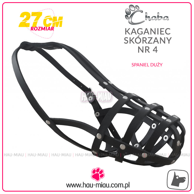 Chaba - Kaganiec skórzany nr 4 - Spaniel duży Chaba - Kaganiec skórzany nr 4 - Spaniel duży