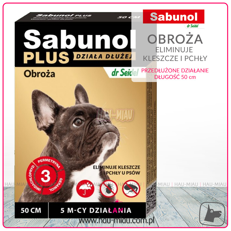 Dr Seidel - Sabunol - Obroża dla psów na kleszcze i pchły o przedłużonym działaniu do 5 miesięcy - 50 cm Dr Seidel - Sabunol - Obroża dla psów na kleszcze i pchły o przedłużonym działaniu do 5 miesięcy - 50 cm