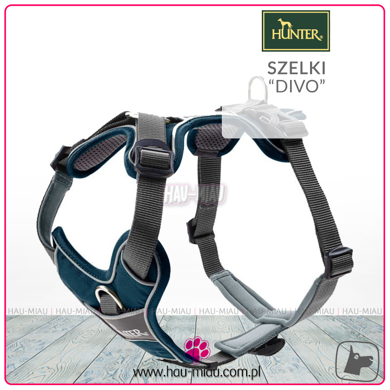 Hunter - Szelki DIVO - Morski-Szare - rozmiar L Hunter - Szelki DIVO - Morski-Szare - rozmiar L