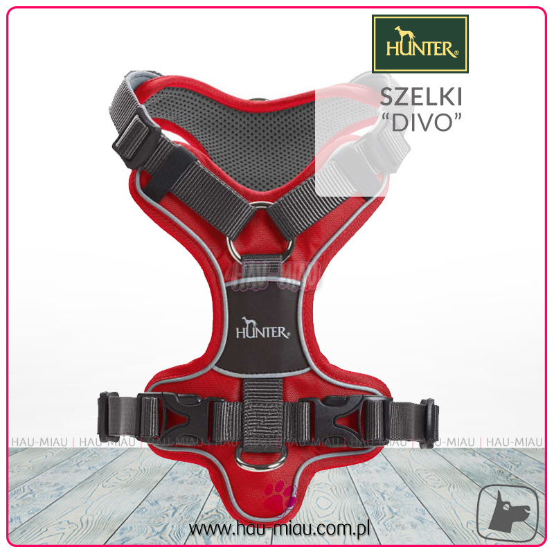 Hunter - Szelki DIVO - Czerwono-Szare - rozmiar M Hunter - Szelki DIVO - Czerwono-Szare - rozmiar M
