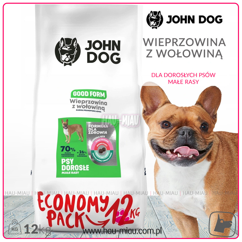 John Dog - Good Form - WIEPRZOWINA Z WOŁOWINĄ - 12 KG - małe rasy John Dog - Good Form - WIEPRZOWINA Z WOŁOWINĄ - 12 KG - małe rasy