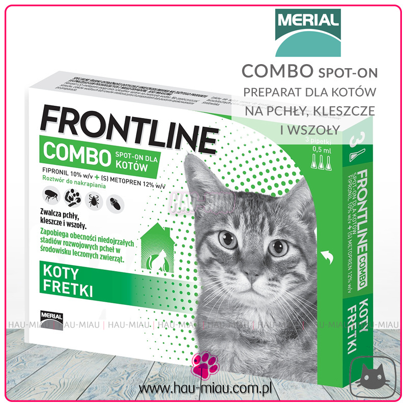Merial - Frontline Combo Kot - Na pchły, wszy, kleszcze, pasożyty Merial - Frontline Combo Kot - Na pchły, wszy, kleszcze, pasożyty