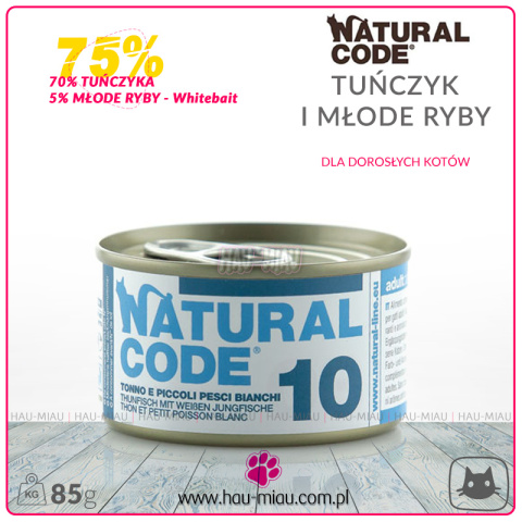 Natural Code - 10 - TUŃCZYK I MŁODE RYBY (Whitebait) - 85g Natural Code - 10 - TUŃCZYK I MŁODE RYBY (Whitebait) - 85g