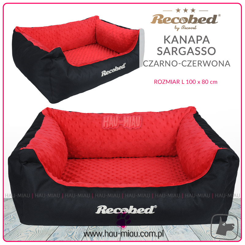Recobed - Kanapa - SARGASSO - Czarno-Czerwona - L - 100 x 80 cm Recobed - Kanapa - SARGASSO - Czarno-Czerwona - L - 100 x 80 cm