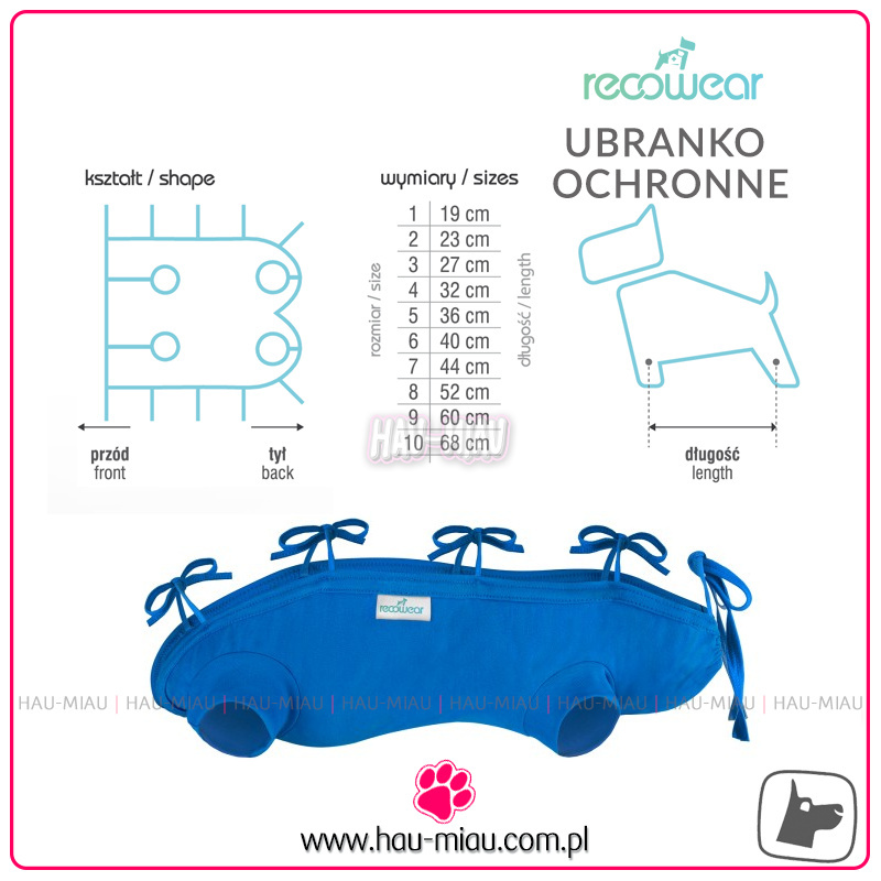 Recowear - Ubranko ochronne - Granatowe - nr 10 - 68 cm Recowear - Ubranko ochronne - Granatowe - nr 10 - 68 cm
