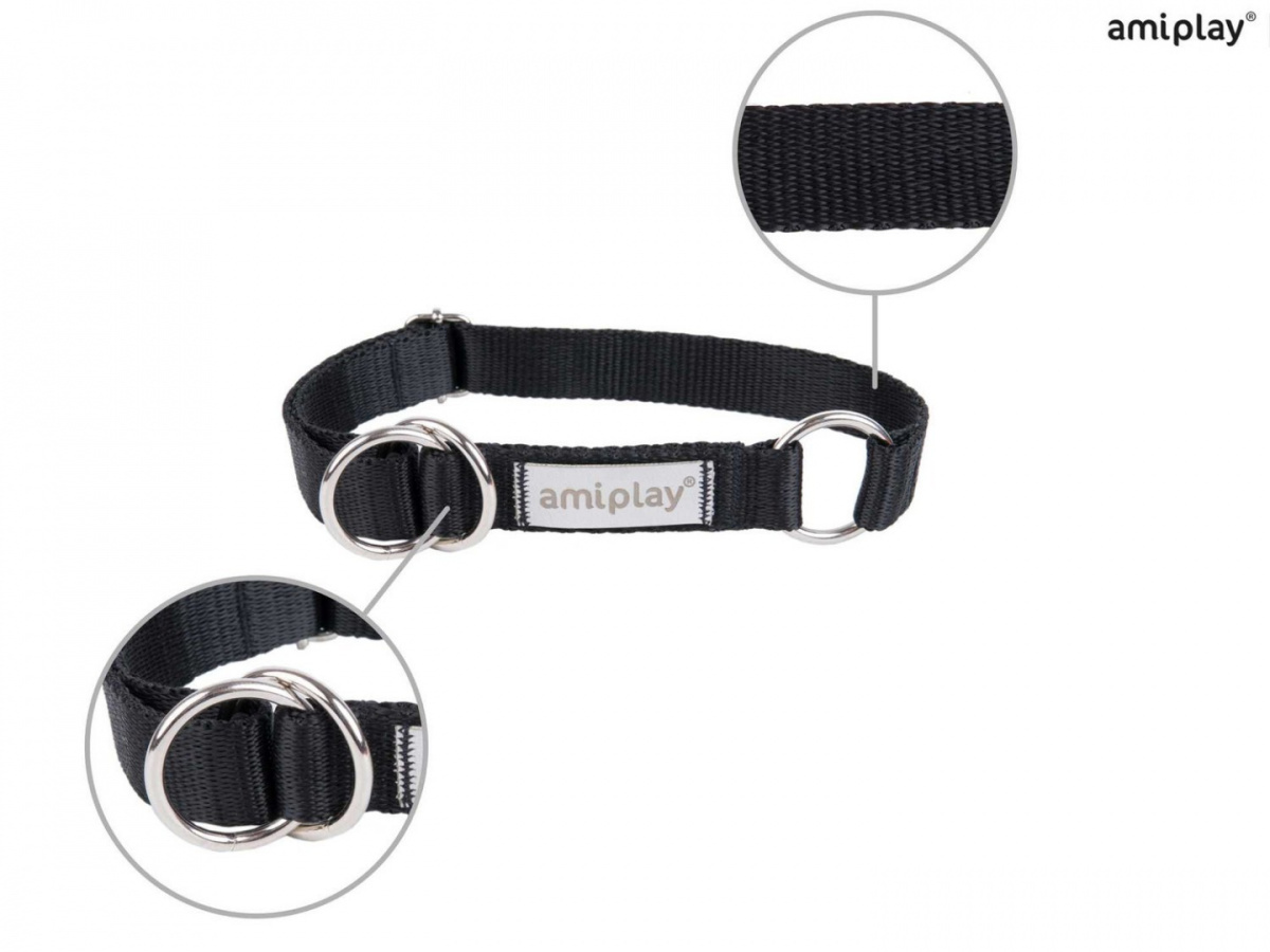 AmiPlay - Obroża półzaciskowa - SAMBA - CZARNA - XL - 45-60 cm AmiPlay - Obroża półzaciskowa - SAMBA - CZARNA - XL - 45-60 cm