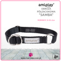 AmiPlay - Obroża półzaciskowa - SAMBA - CZARNA - M - 25-40 cm