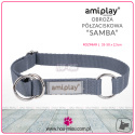 AmiPlay - Obroża półzaciskowa - SAMBA - SZARA - L - 35-50 cm