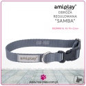 AmiPlay - Obroża regulowana - SAMBA - SZARA - XL - 45-70 cm