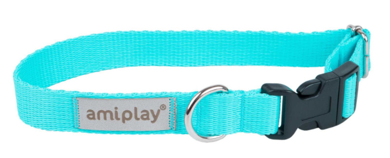AmiPlay - Obroża regulowana - SAMBA - TURKUS - M - 25-40 cm AmiPlay - Obroża regulowana - SAMBA - TURKUS - M - 25-40 cm
