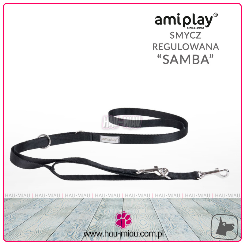 AmiPlay - Smycz regulowana 7w1 - SAMBA - CZARNA - M - 100-200 x 2cm AmiPlay - Smycz regulowana 7w1 - SAMBA - CZARNA - M - 100-200 x 2cm