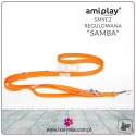 AmiPlay - Smycz regulowana 7w1 - SAMBA - POMARAŃCZOWA - M - 100-200 x 2cm