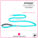 AmiPlay - Smycz regulowana Easy Fix - SAMBA - TURKUS - XL - 160-300 x 2,5cm