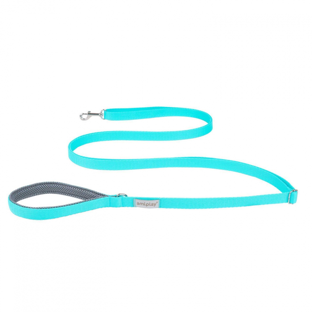 AmiPlay - Smycz regulowana Easy Fix - SAMBA - TURKUS - M - 160-300 x 2 cm AmiPlay - Smycz regulowana Easy Fix - SAMBA - TURKUS - M - 160-300 x 2 cm