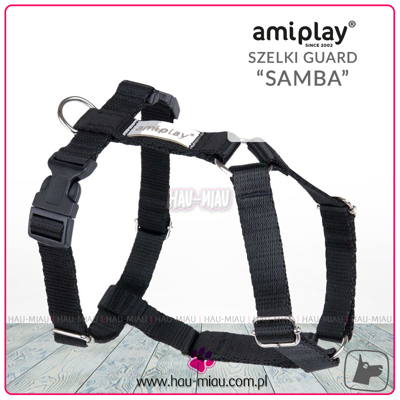 AmiPlay - Szelki regulowane Guard - SAMBA - CZARNE - XL