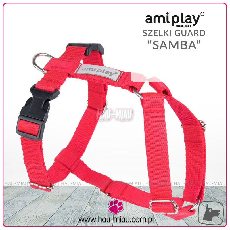 AmiPlay - Szelki regulowane Guard - SAMBA - CZERWONE - M AmiPlay - Szelki regulowane Guard - SAMBA - CZERWONE - M