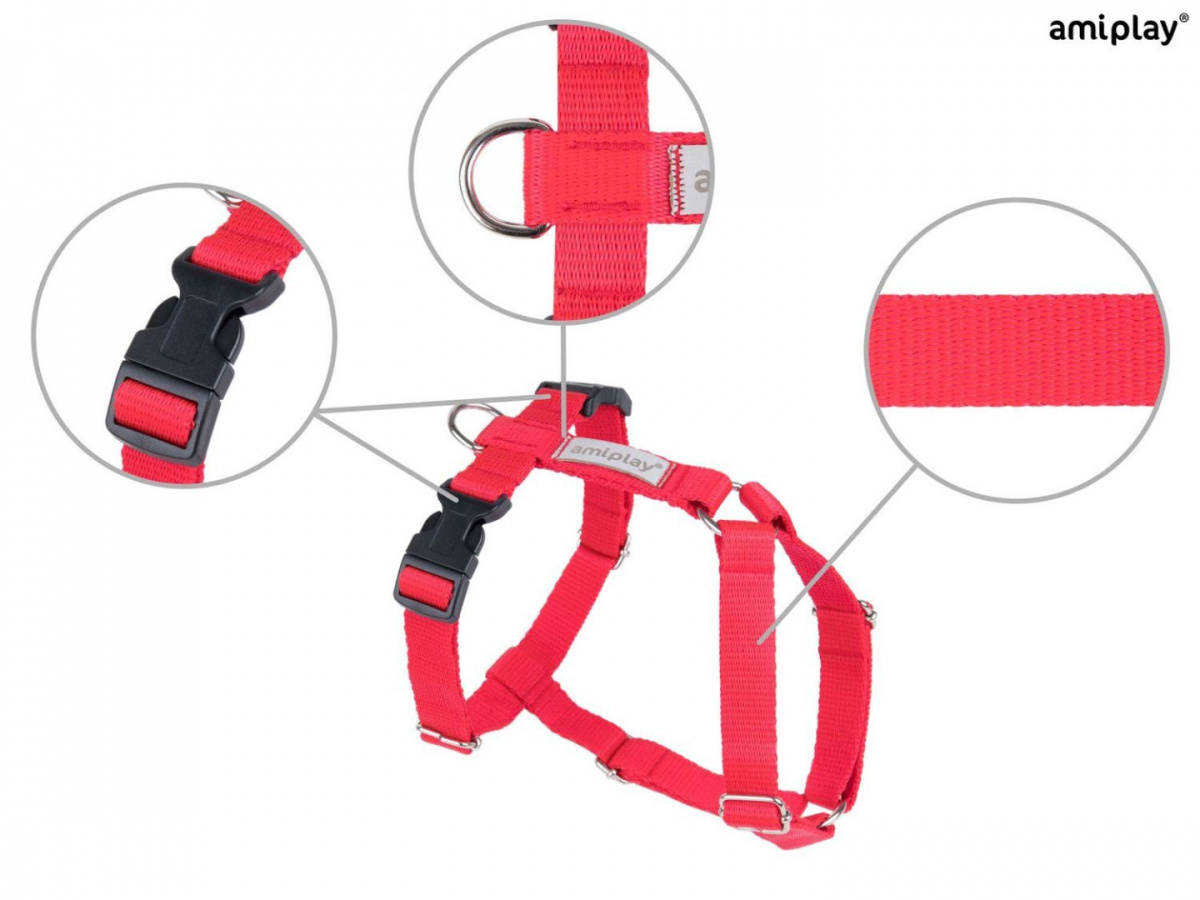 AmiPlay - Szelki regulowane Guard - SAMBA - CZERWONE - XL AmiPlay - Szelki regulowane Guard - SAMBA - CZERWONE - XL