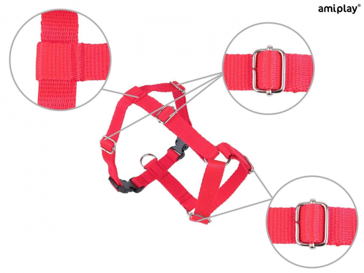 AmiPlay - Szelki regulowane Guard - SAMBA - CZERWONE - XL AmiPlay - Szelki regulowane Guard - SAMBA - CZERWONE - XL