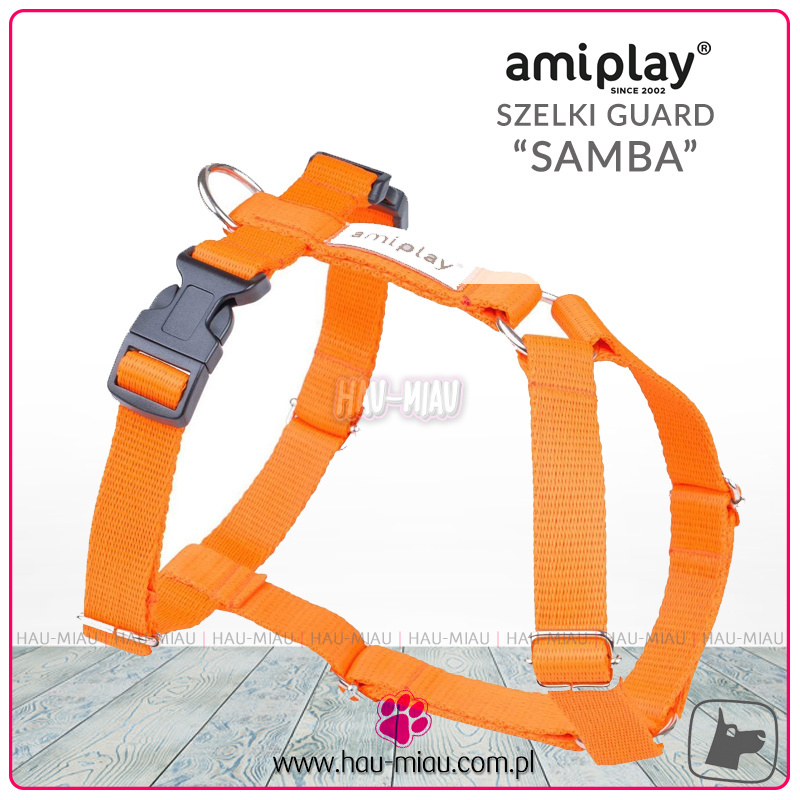 AmiPlay - Szelki regulowane Guard - SAMBA - POMARAŃCZOWE - XL