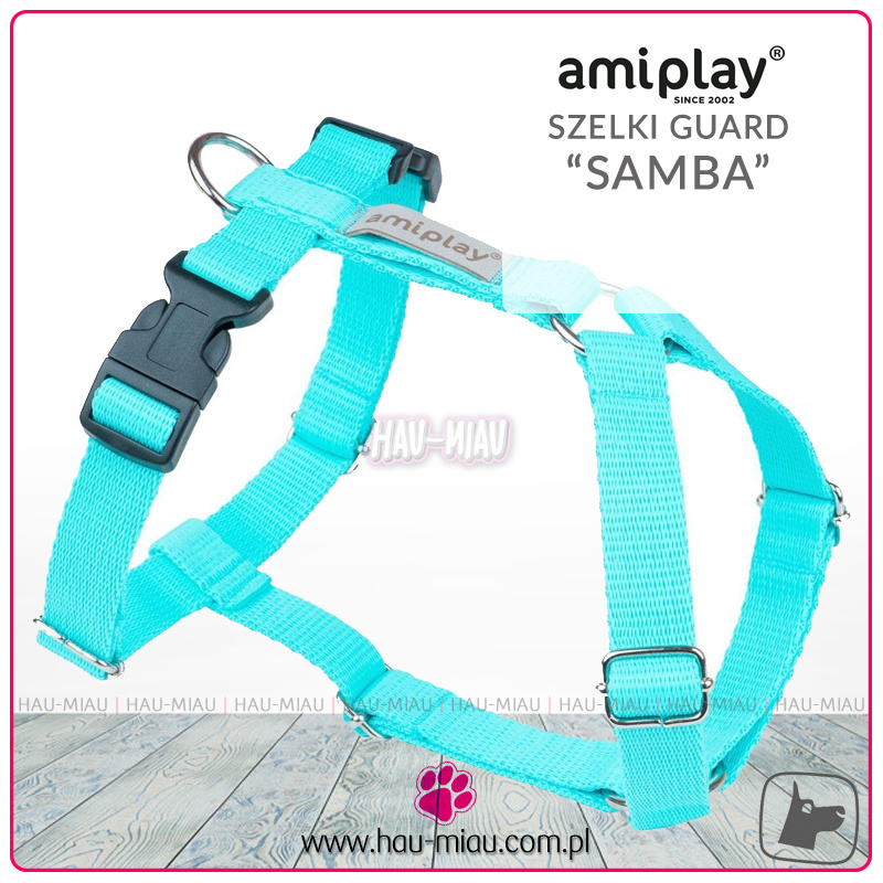 AmiPlay - Szelki regulowane Guard - SAMBA - TURKUS - L AmiPlay - Szelki regulowane Guard - SAMBA - TURKUS - L