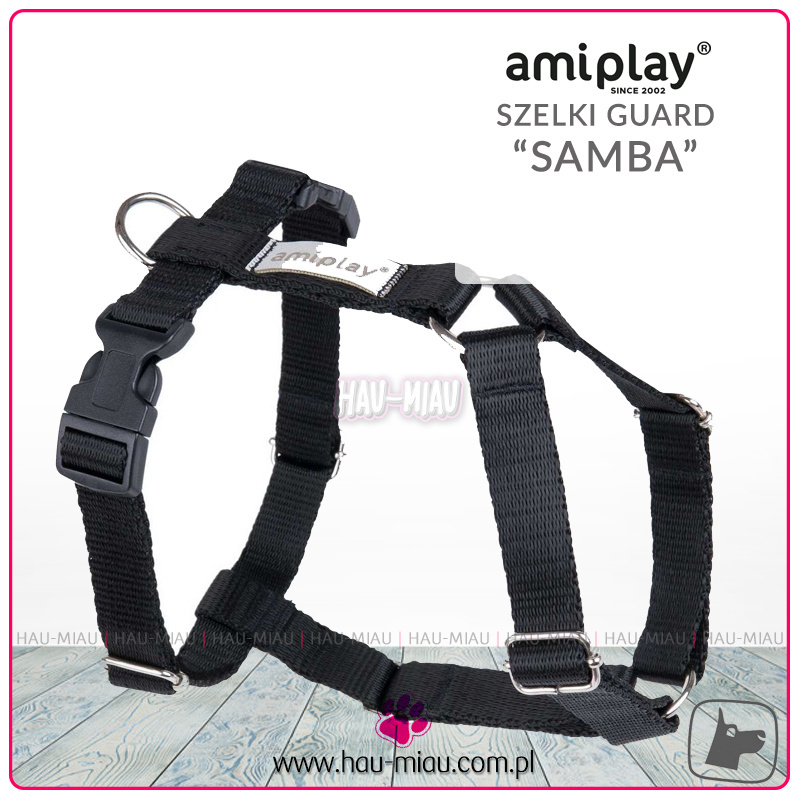 AmiPlay - Szelki regulowane Guard - SAMBA - CZARNE - L AmiPlay - Szelki regulowane Guard - SAMBA - CZARNE - L
