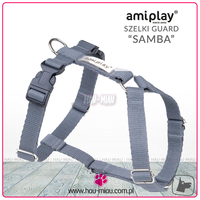 AmiPlay - Szelki regulowane Guard - SAMBA - SZARE - L AmiPlay - Szelki regulowane Guard - SAMBA - SZARE - L
