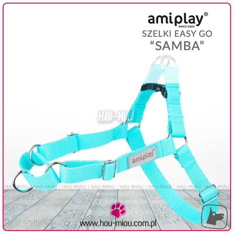 AmiPlay - Szelki treningowe Easy Go - SAMBA - TURKUS - XL