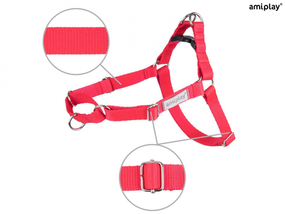 AmiPlay - Szelki treningowe Easy Go - SAMBA - CZERWONE - L AmiPlay - Szelki treningowe Easy Go - SAMBA - CZERWONE - L